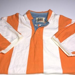 Vintage Dehen polo shirt orange & white XL